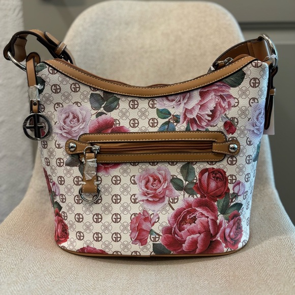 Giani Bernini Handbags - Giani Bernini Signature Peonies Hobo Bag